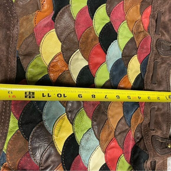 LUCKY BRAND Mult-Color leather & Suede Patchwork HOBO  large Shoulder Bag - Picture 7 of 15